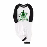 Christmas Matching Family Pajamas Merry Christmas Tree Green Plaids Family Set