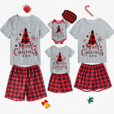 Christmas Matching Family Pajamas Merry Christmas Tree Short Family Set