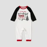 Matching Family Pajamas Christmas Most Wonderful Time Of Year Black Sleeve Pajamas Set With Dog Cloth