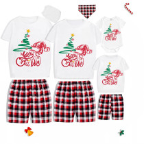 Christmas Matching Family Pajamas Christmas Tree White Short Pajamas Set