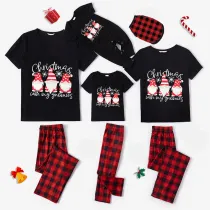 Christmas Matching Family Pajamas Christmas Gnomies Black Short Pajamas Set
