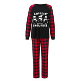 Christmas Matching Family Pajamas Chillin With My Snowmies Black Long Short Christmas Pajamas Set