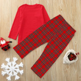 Christmas Matching Family Pajamas Merry Christmas Hat Antlers Red Pajamas Set