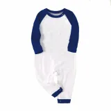 Christmas Matching Family Pajamas Blue Plaids Personalized Custom Design Christmas Pajamas Set With Dog Cloth