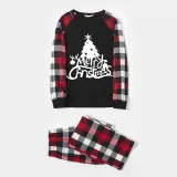 Christmas Matching Family Pajamas Christmas Tree Merry Christmas Black Pajamas Set
