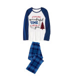 Christmas Family Matching Pajamas Most Wonderful Time Of Year Blue Pajamas Set With Dog Cloth