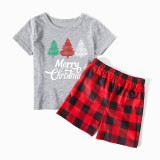 Christmas Matching Family Pajamas Christmas Tree Short Plaid Pajamas Set With Babysuit