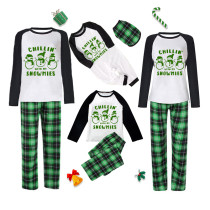 Christmas Matching Family Pajamas Green Chillin With My Snowmies Christmas Pajamas Set
