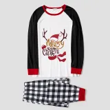 Christmas Matching Family Pajamas Merry Christmas Hat Antlers Plaids Pajamas Set