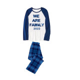 2022 We Are Family Christmas Matching Family Pajamas Blue Pajamas Set With Dog Cloth