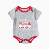 Christmas Matching Family Pajamas Merry Christmas Gnomies Black Short Plaids Pajamas Set