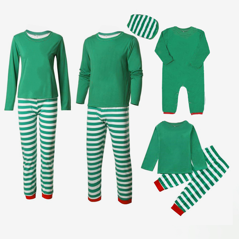 Christmas Matching Family Pajamas Green Personalized Custom Design Christmas Pajamas Set With Dog Cloth