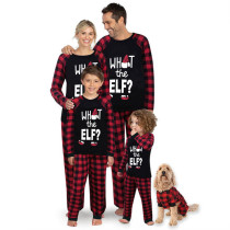 Christmas Matching Family Pajamas What The Elf Red Plaids Pajamas Set