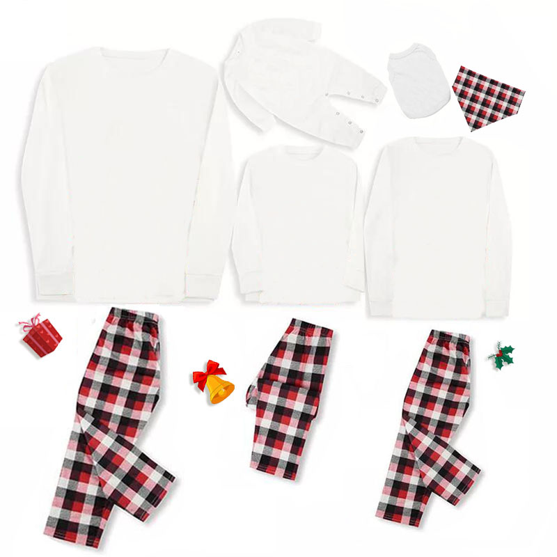 Christmas Matching Family Pajamas Personalized Custom Design White Christmas Pajamas Set With Dog Cloth