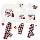 Christmas Matching Family Pajamas Most Wonderful Time Of Year White Red Plaids Pajamas Set