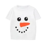 Christmas Matching Family Pajamas Carrot Nose Snowman Expression Short Pajamas Set