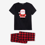 Christmas Matching Family Pajamas Santa Claus Black Short Pajamas Set With Baby Suit