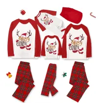 Christmas Matching Family Pajamas Merry Christmas Hat Antlers Red Pajamas Set