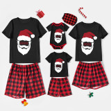2022 DIY Custom Your Name Christmas Matching Family Pajamas Gray Santa Short Pajams Set