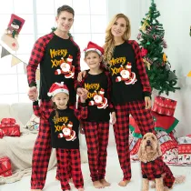 Christmas Matching Family Pajamas Santa Claus Christmas Plaid Christmas Sleepwear Sets