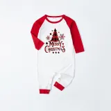 Christmas Matching Family Pajamas Red Plaids Merry Christmas Tree Family Set