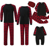 Christmas Matching Family Pajamas Black and Red Plaids Personalized Custom Design Christmas Pajamas Set With Dog Cloth
