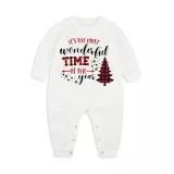 Christmas Matching Family Pajamas Most Wonderful Time Of Year White Red Plaids Pajamas Set
