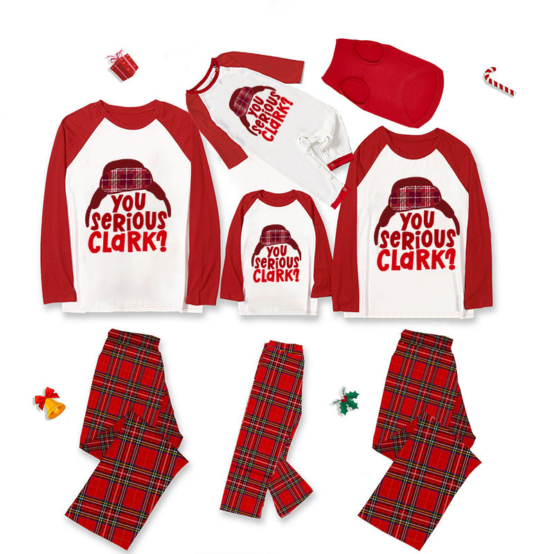 Christmas Matching Family Pajamas Plus Size You Serious Clark Red Plaid Pajamas Set