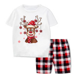 Christmas Matching Family Pajamas Maple Leaves Deer Short Christmas Pajamas Sets