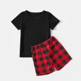 Christmas Matching Family Pajamas Personalized Custom Design Black Short Christmas Pajamas Set With Dog Cloth