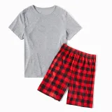 Christmas Matching Family Pajamas Personalized Custom Design Grey ShortChristmas Pajamas Set With Dog Cloth