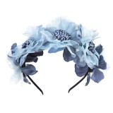 Baby Gauze Wreath Flower Headgear HairBand Headpiece Toothed Antiskid Hair Band Hair Clasp