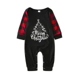 Christmas Matching Family Pajamas Christmas Tree Merry Christmas Black Pajamas Set