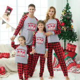 Christmas Matching Family Pajamas Red Meowy Catmas Black Grey Pajamas Set
