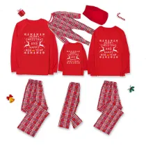 Christmas Matching Family Pajamas White Merry Christmas Jump Deer Happy New Year 2023 Pajamas Set