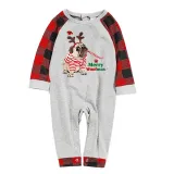 Christmas Matching Family Pajamas French Bulldog Merry Woofmas Red Grey Pajamas Set
