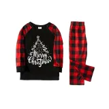 Christmas Matching Family Pajamas Christmas Tree Merry Christmas Black Pajamas Set