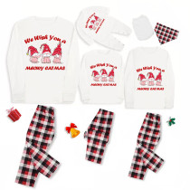 Christmas Matching Family Pajamas Red Meowy Catmas Neon Lights Pajamas Set
