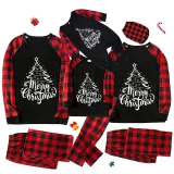 Christmas Matching Family Pajamas Christmas Tree Merry Christmas Black Pajamas Set