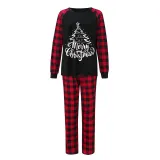 Christmas Matching Family Pajamas Christmas Tree Merry Christmas Black Pajamas Set