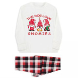 Christmas Matching Family Pajamas Dog Love Gnomies White Pajamas Set