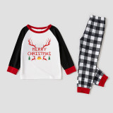 Christmas Matching Family Pajamas Merry Christmas Heart Design Deer Antlers Bell Pajamas Set