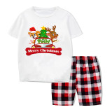 Christmas Matching Family Pajamas Merry Christmas Puppy Dog Deer Together Short Pajamas Set