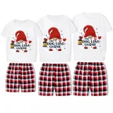 Christmas Matching Family Pajamas Paw Dog Love Gnome Short Pajamas Set With Dog Cloth