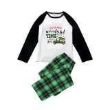 Christmas Matching Family Pajamas Most Wonderful Time Of The Year Green Pet Paw Car Pajamas Set
