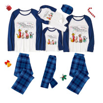 Christmas Matching Family Pajamas Cute Cats Sing Jingle Bells Merry Christmas Blue Pajamas Set
