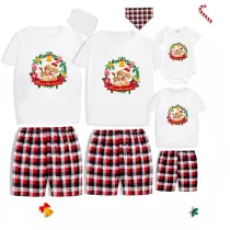 Christmas Matching Family Pajamas Merry Christmas Wreath Cat Dog Garland Short Pajamas Set