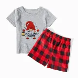 Christmas Matching Family Pajamas Paw Dog Love Gnome Short Pajamas Set With Dog Cloth