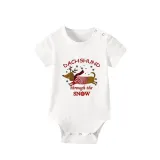 Christmas Matching Family Pajamas Dachshund Through The Snow Short Pajamas Set