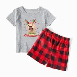 Christmas Matching Family Pajamas Labrador Antlers Merry Christmas Short Pajamas Set